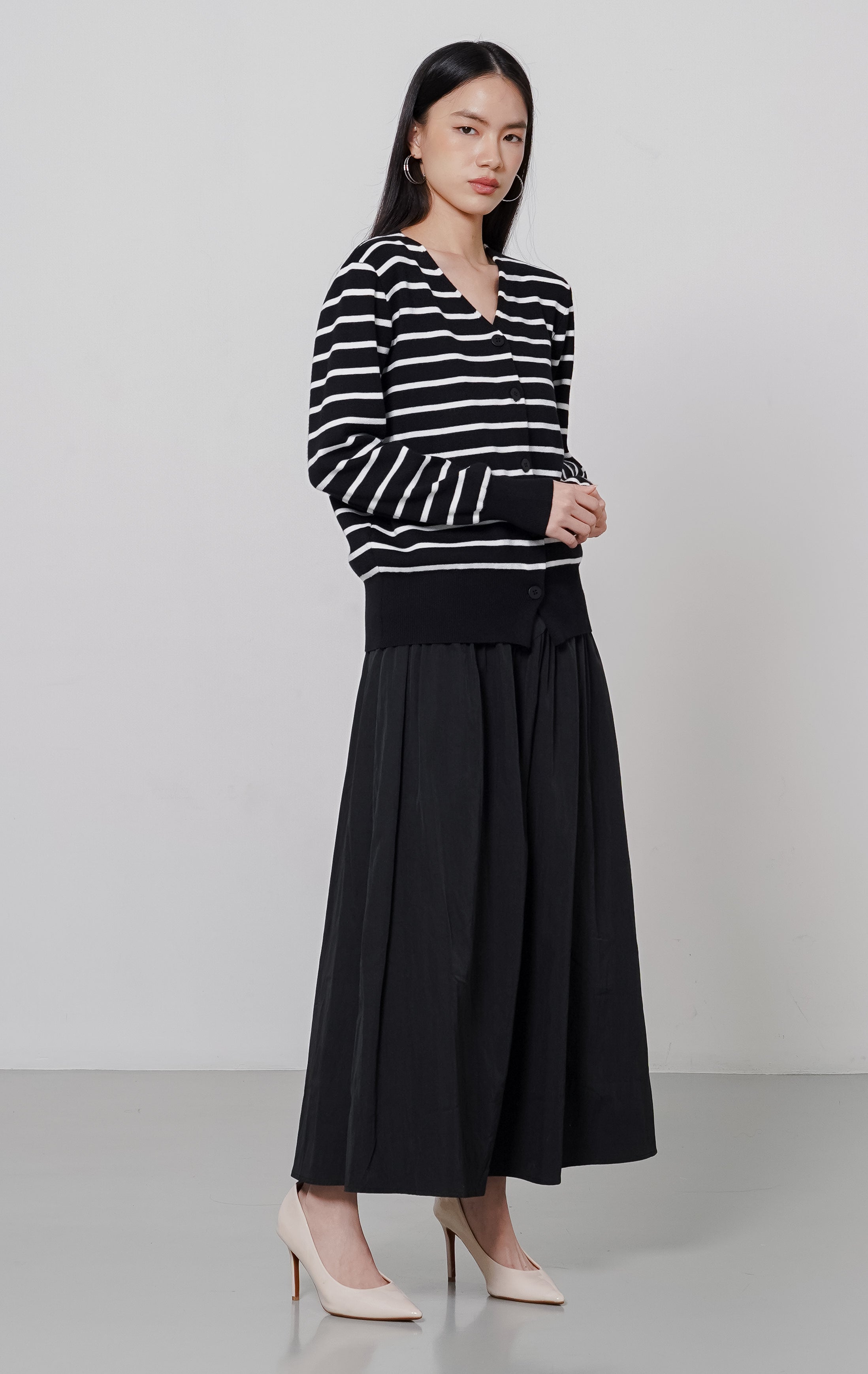 Esme Cardigan Black Striped