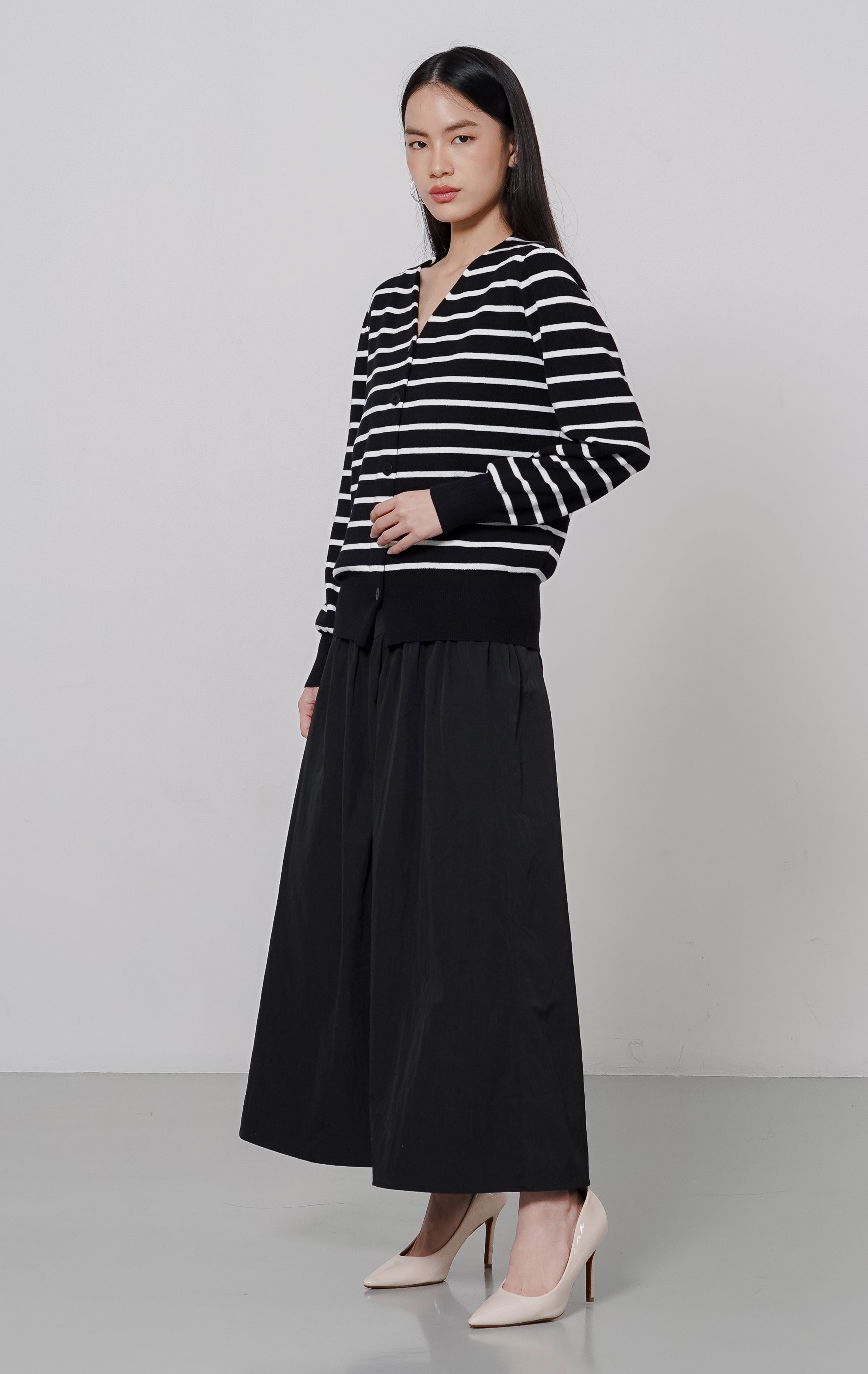 Esme Cardigan Black Striped