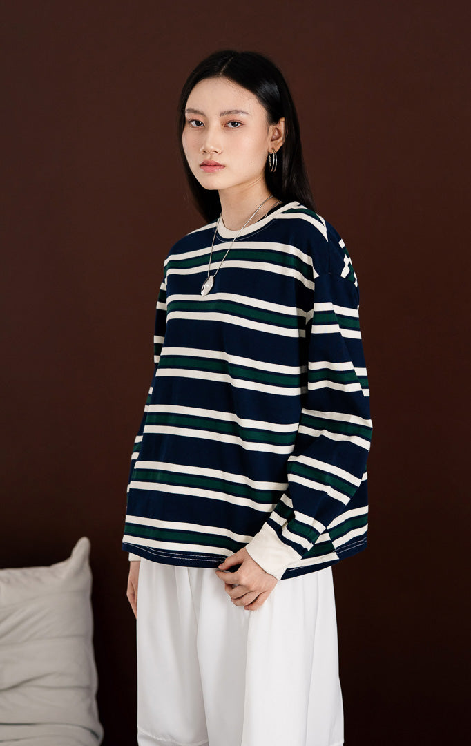 Yebin Sweater Navy Striped