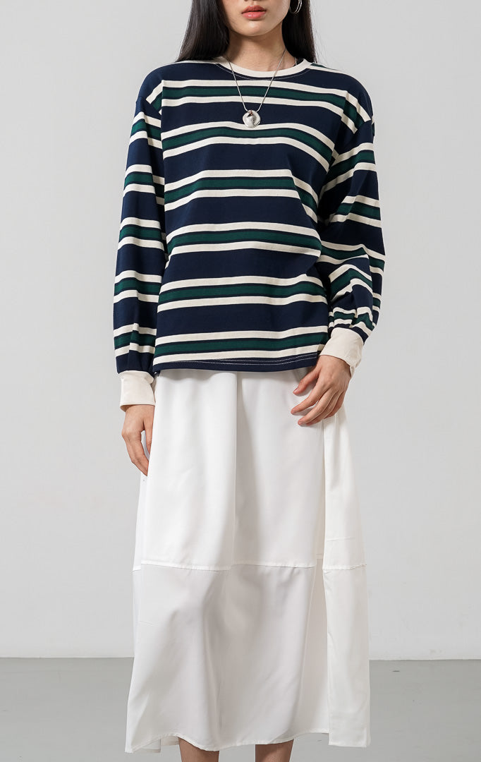 Yebin Sweater Navy Striped