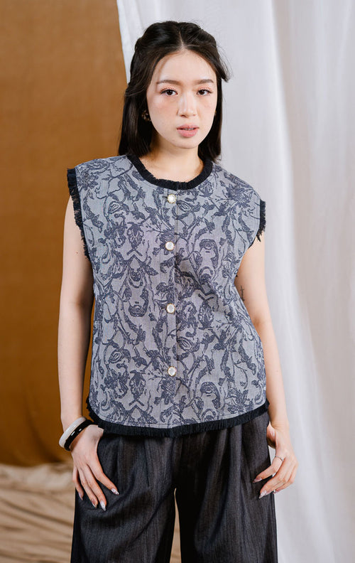 CNY Magnolia Vest Navy