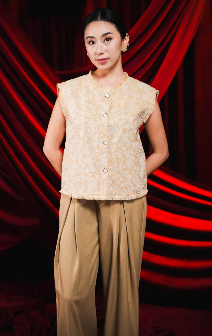 CNY Magnolia Vest Brown