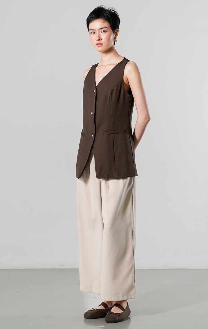 Laurence Vest Dark Brown