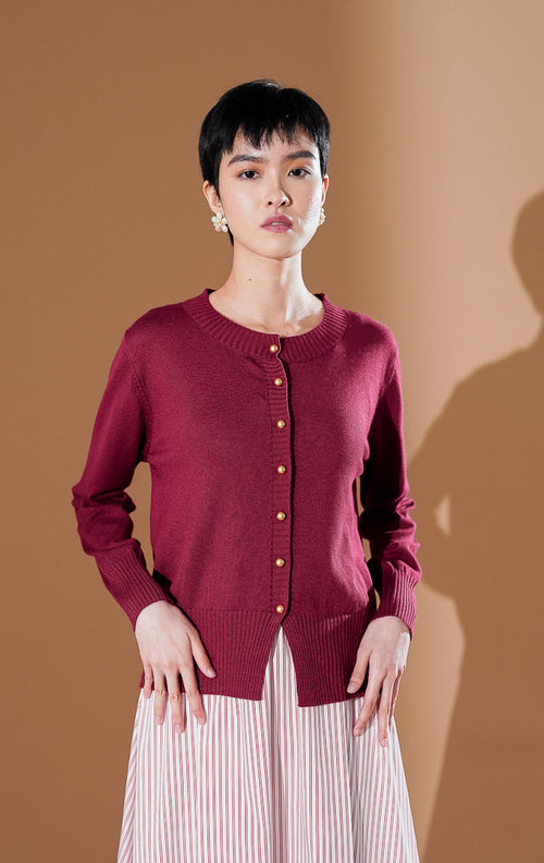 Helena Cardigan Maroon
