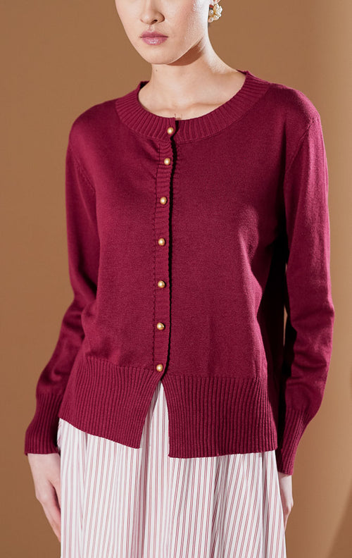 Helena Cardigan Maroon