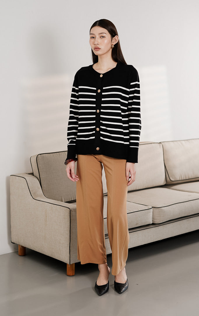 Aurelie Cardigan Black Striped