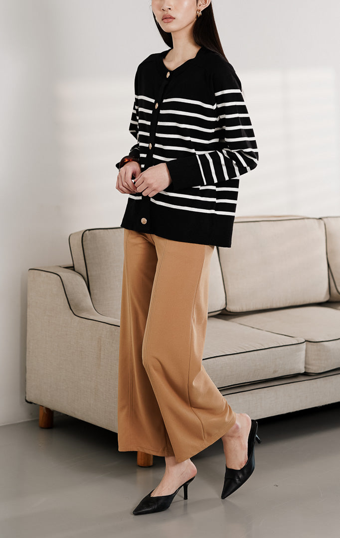 Aurelie Cardigan Black Striped