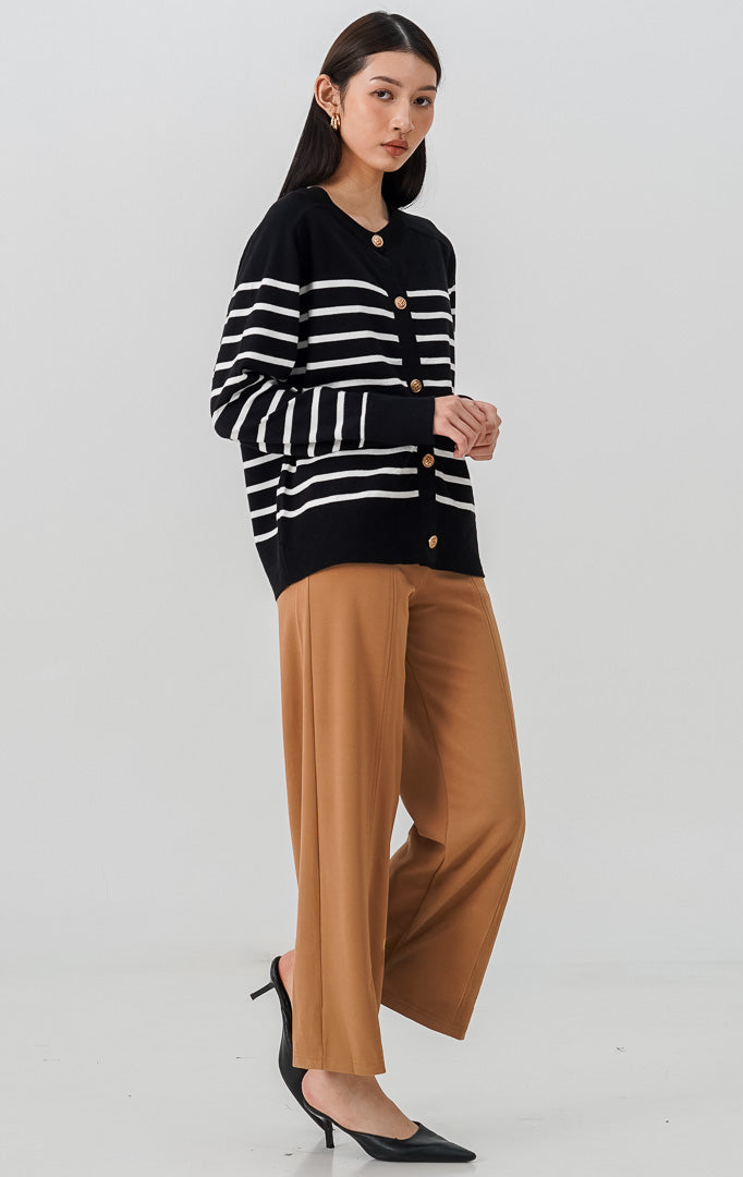 Aurelie Cardigan Black Striped