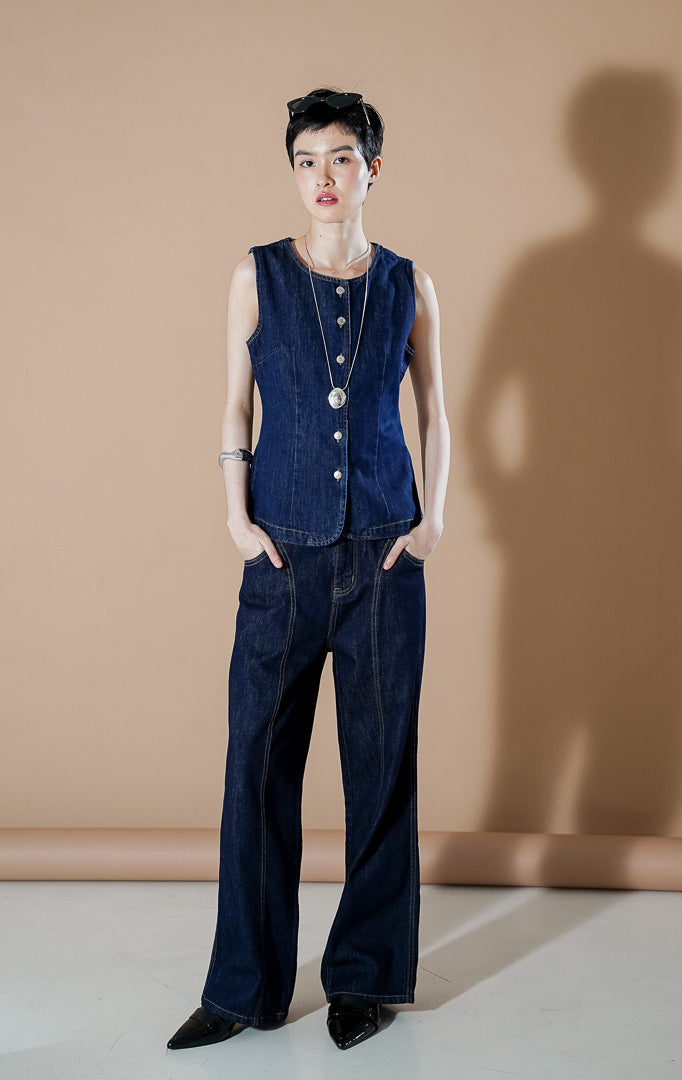 Lilou Vest Dark Denim