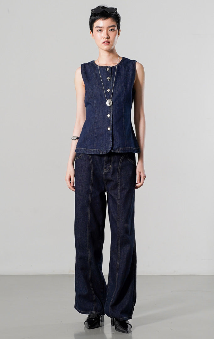 Lilou Vest Dark Denim