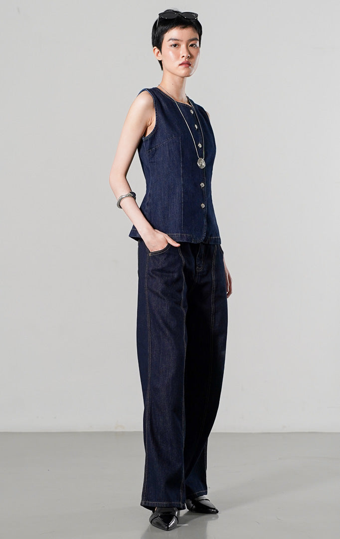 Lilou Vest Dark Denim