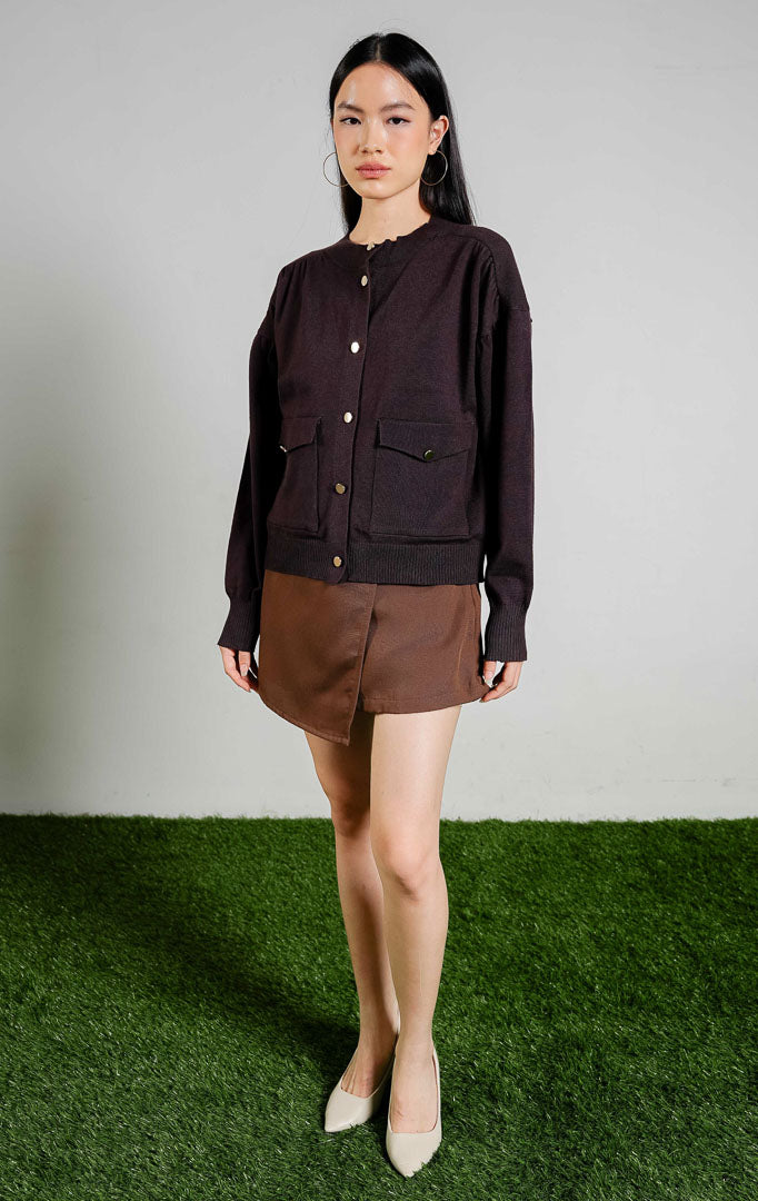 Houston Cardigan Dark Brown