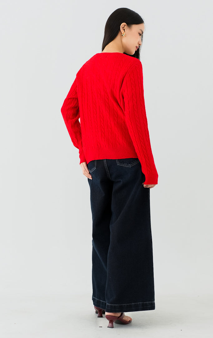 Issac Cardigan Red