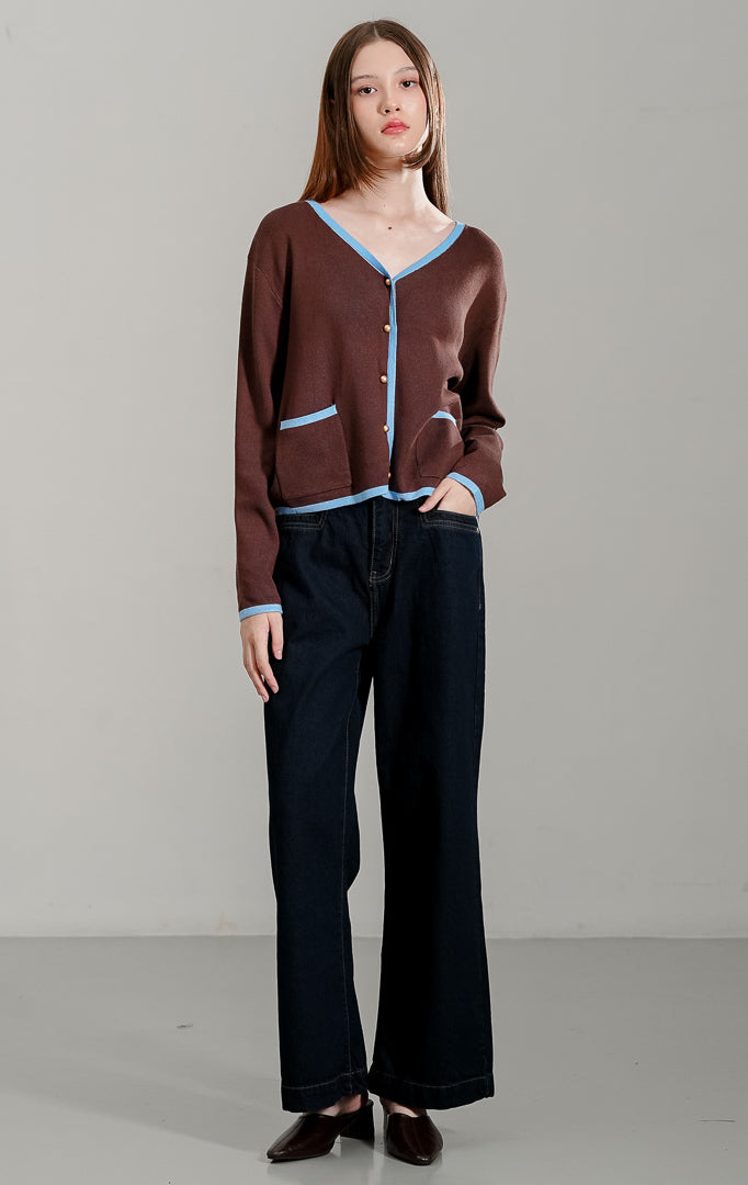 Darien Cardigan Dark Brown