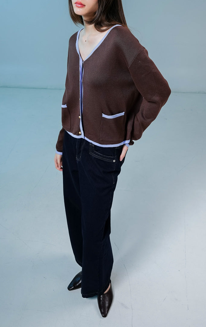 Darien Cardigan Dark Brown