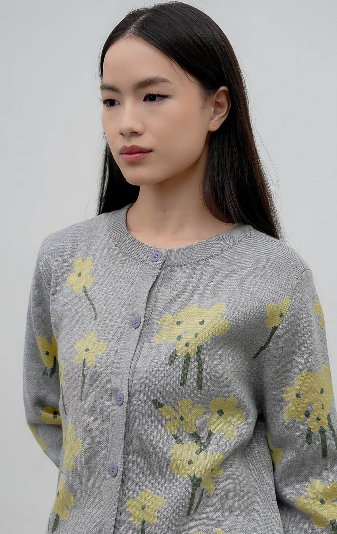 Fleur Cardigan Grey