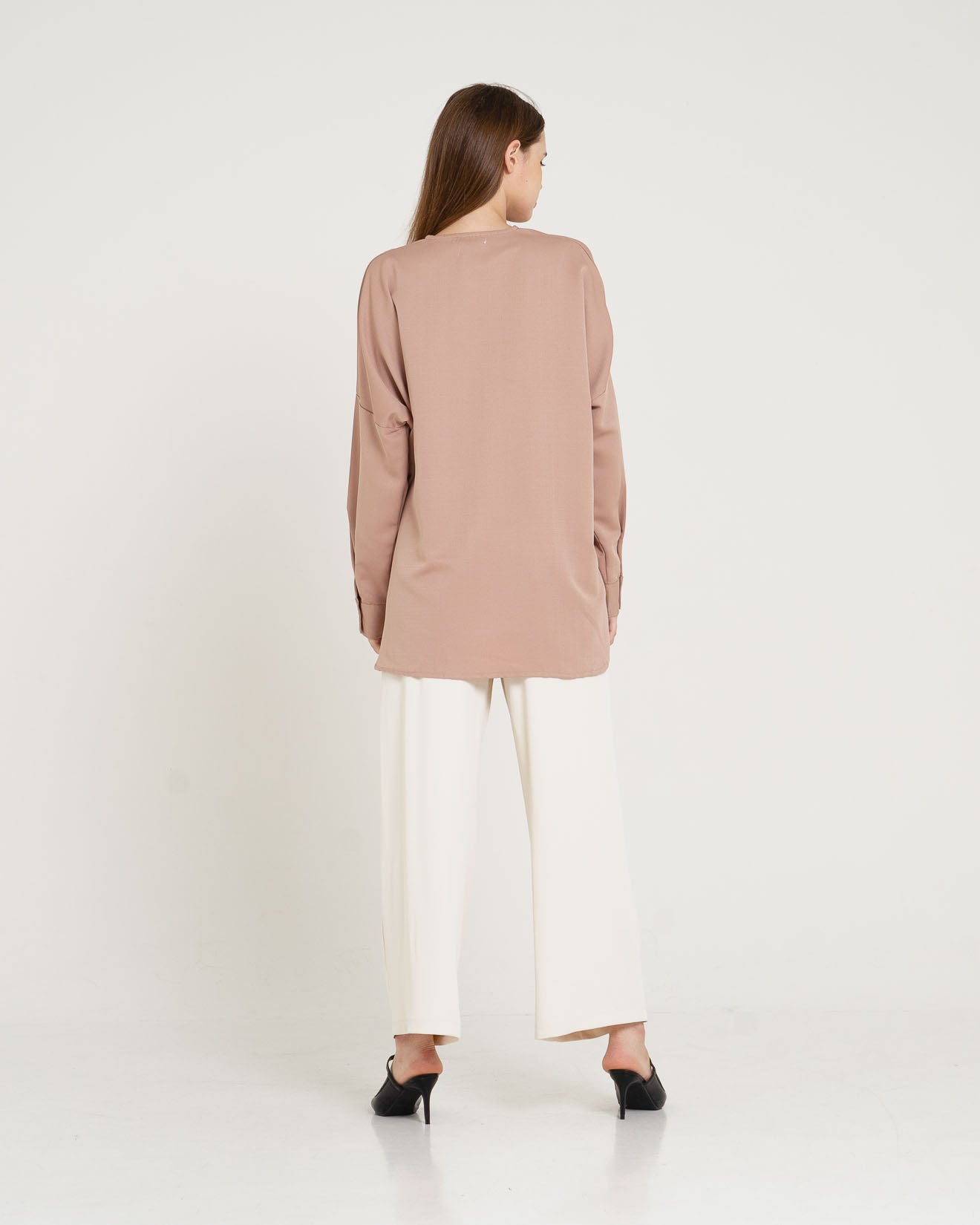 Milka Oversized Button Brown Blouse – 611579