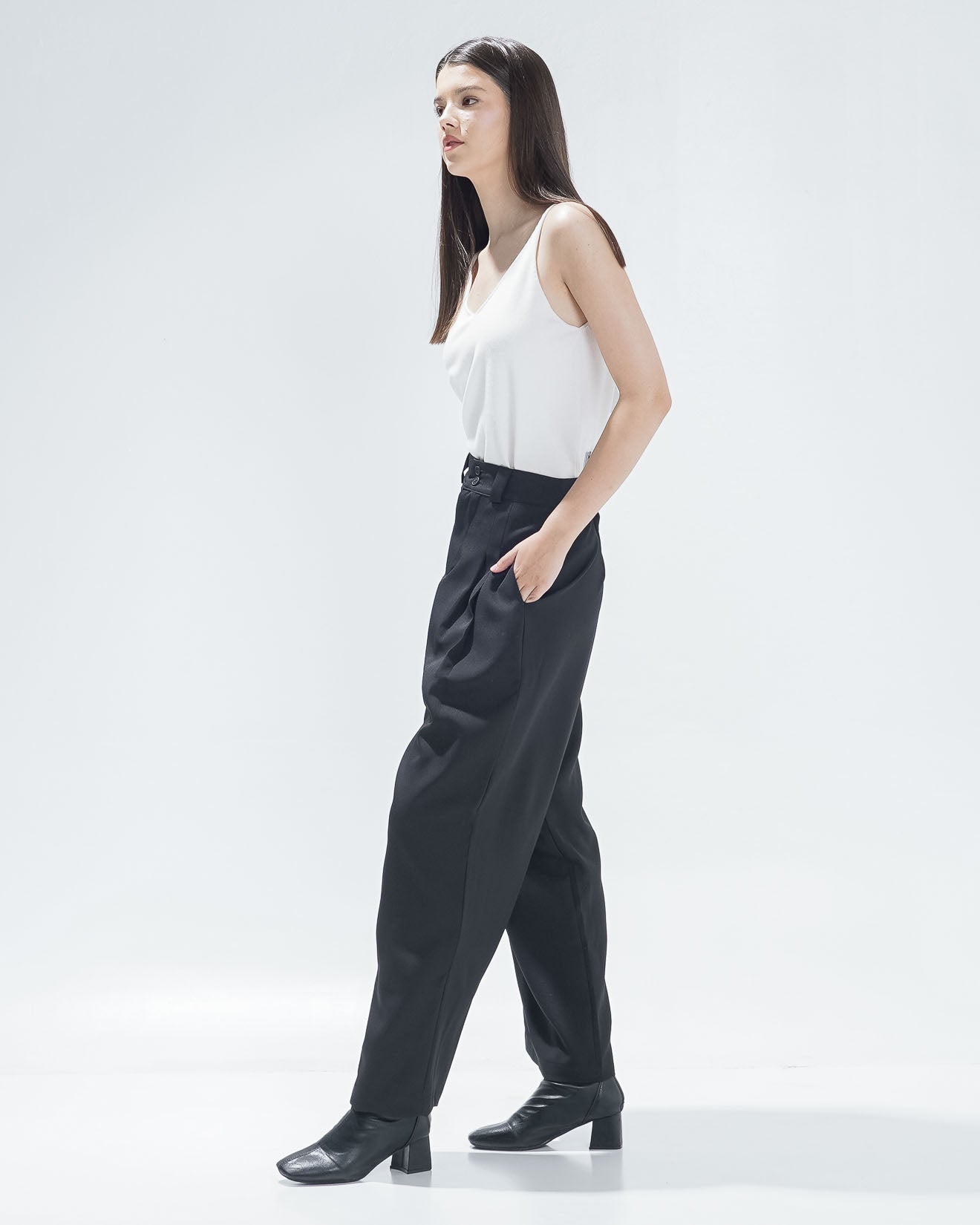 Devano Double Button Black Pants - Celana Panjang Formal Wanita - 620559