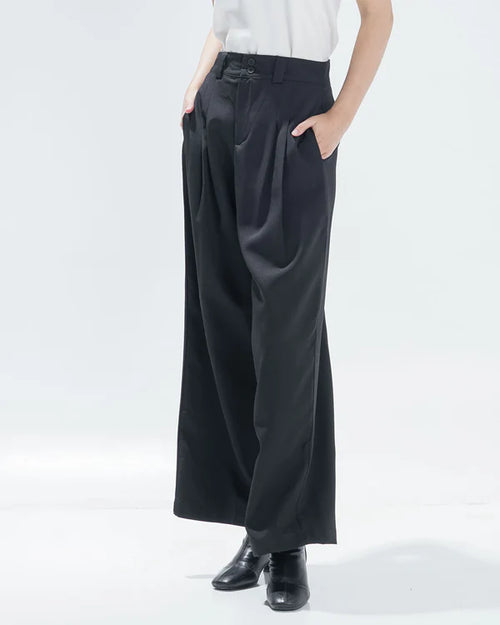 Devano Double Button Pants Black
