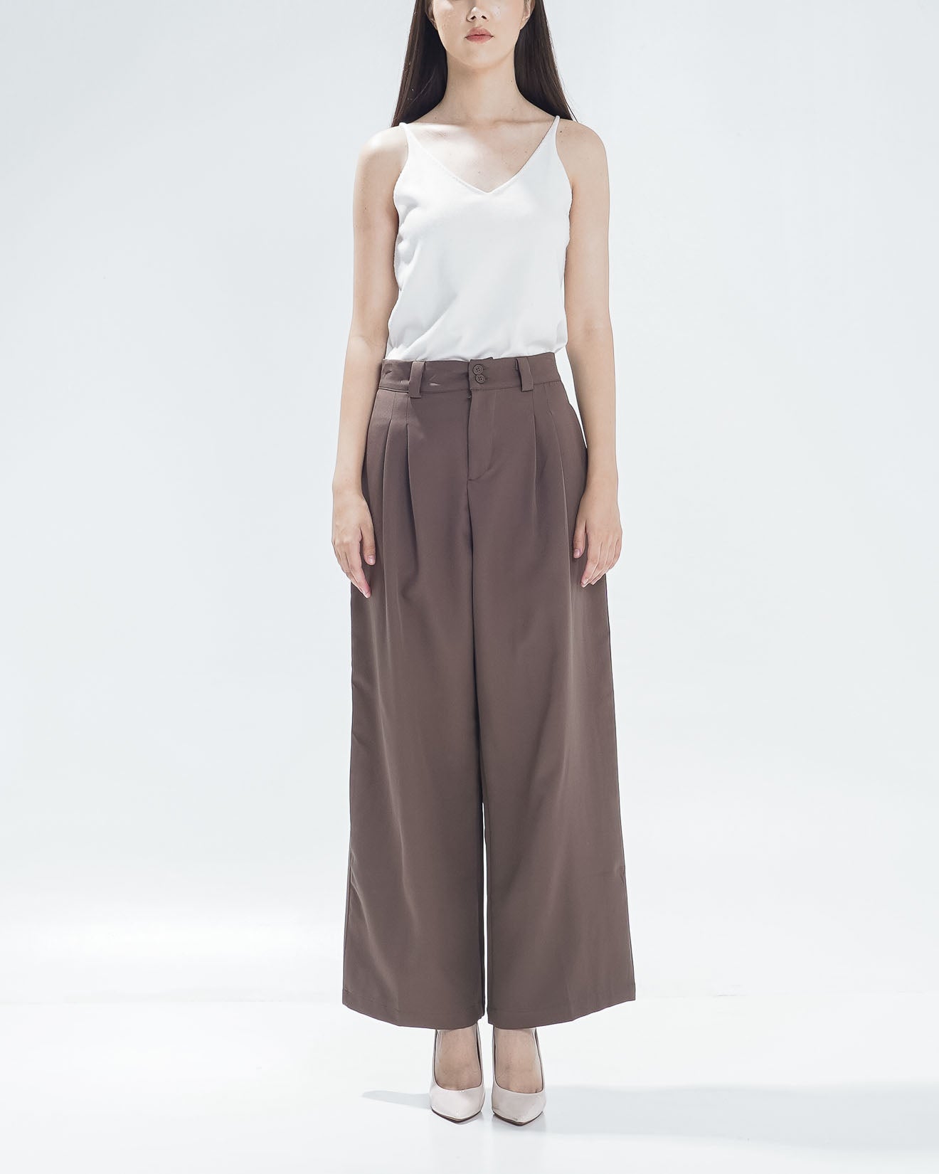 Devano Double Button Pants Brown