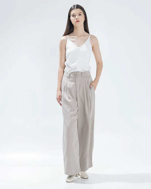 Devano Double Button Pants Ivory