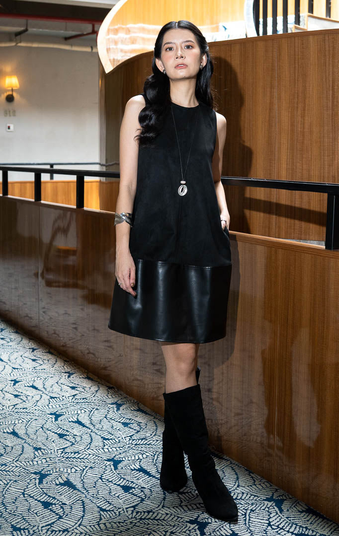 Kathleen Dress Leather Black