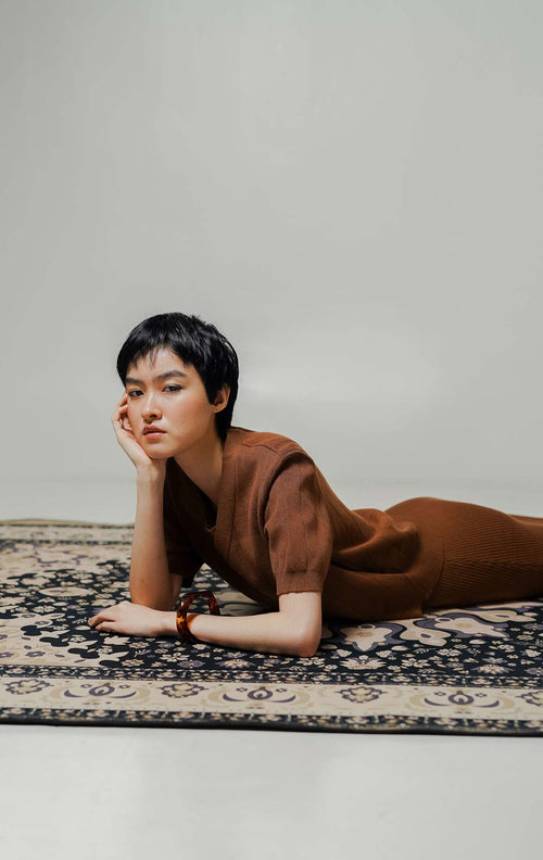 Sharon Dress Set Dark Brown