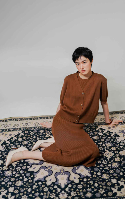 Sharon Dress Set Dark Brown
