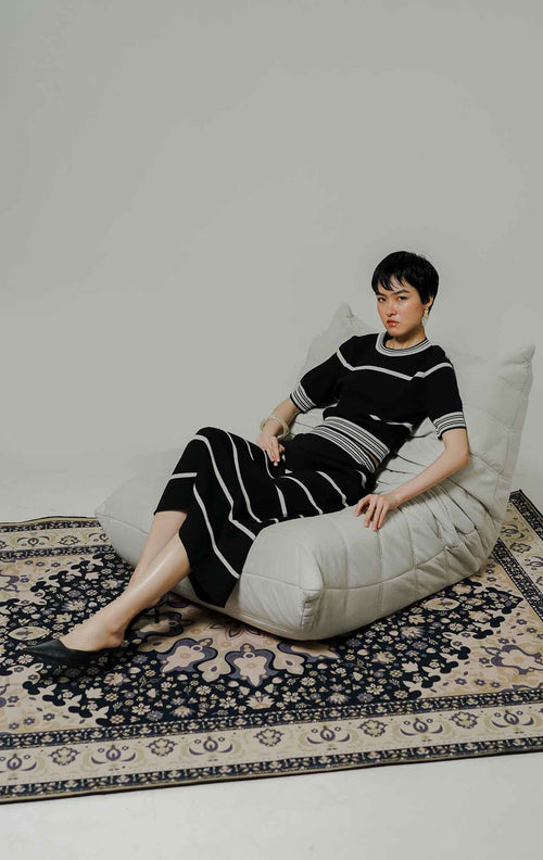 Esmeralda Knit Set Black Striped