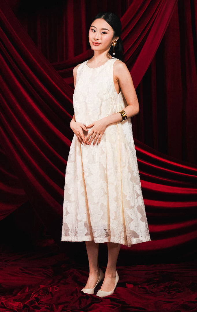 CNY Sakura Dress Ivory