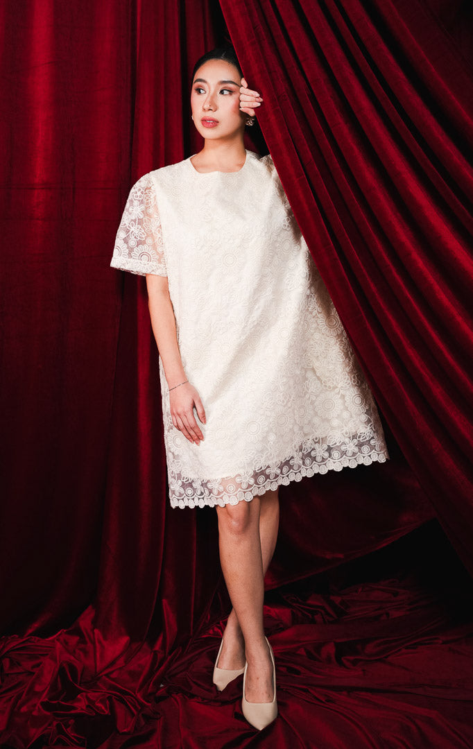 CNY Daffodil Dress Ivory