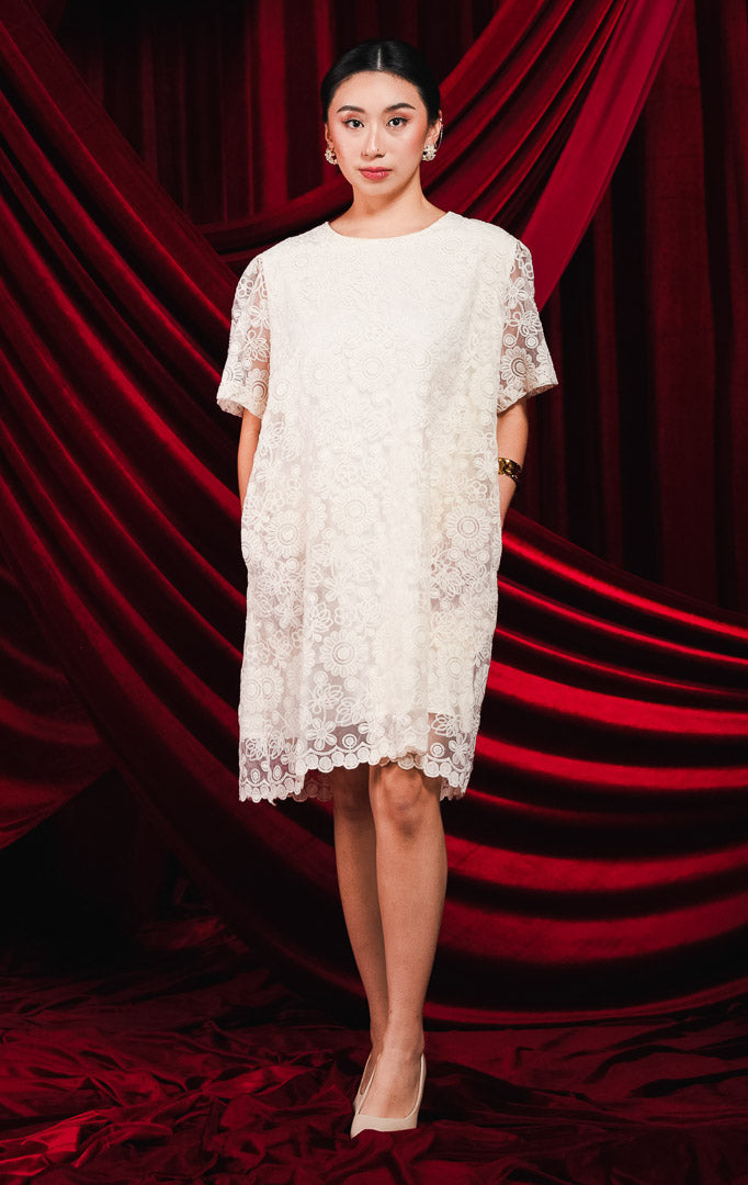 CNY Daffodil Dress Ivory