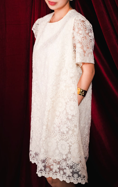 CNY Daffodil Dress Ivory