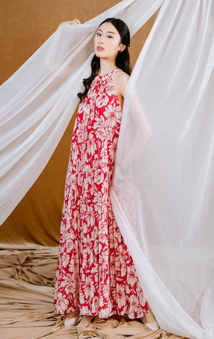 CNY Hibiscus Dress Red