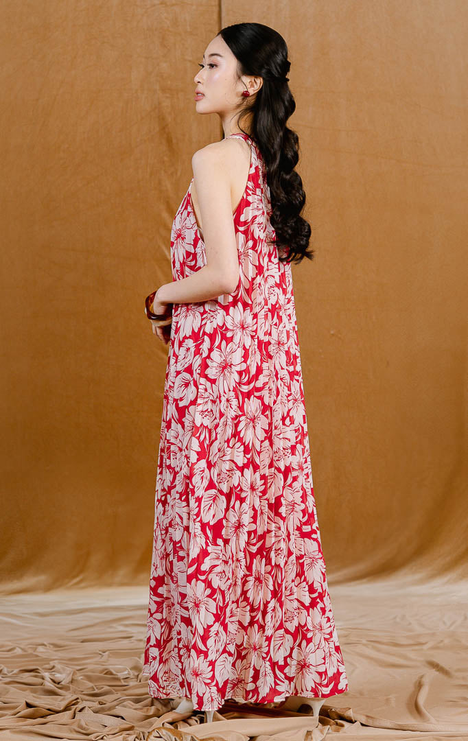 CNY Hibiscus Dress Red