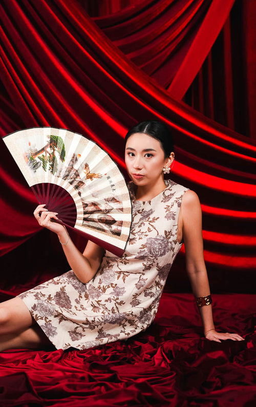 CNY Peony Dress Brown