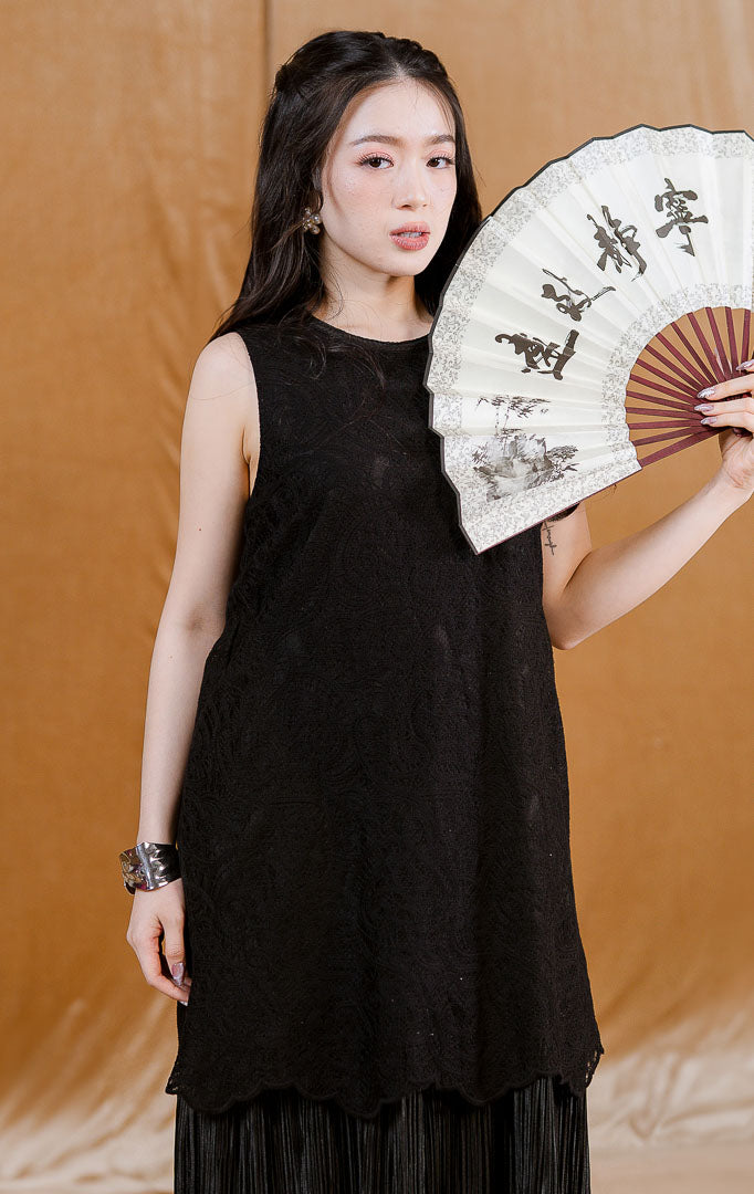 CNY Orchid Dress Black