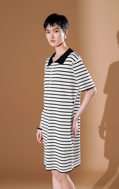 Audrey Dress White Striped