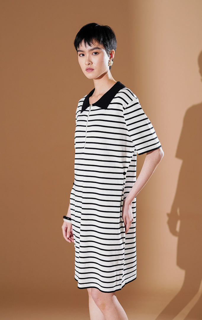 Audrey Dress White Striped