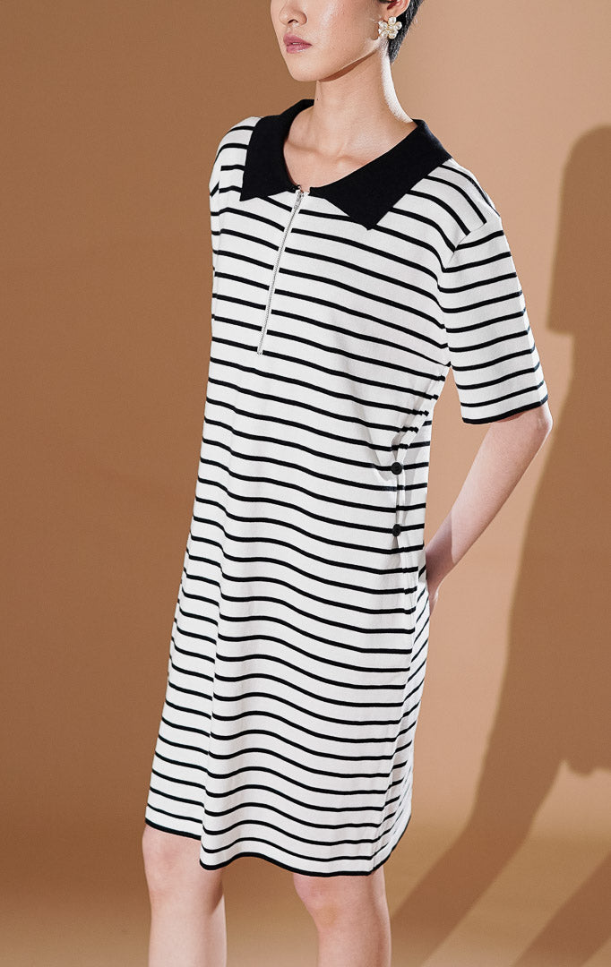 Audrey Dress White Striped