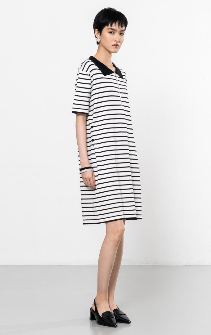 Audrey Dress White Striped
