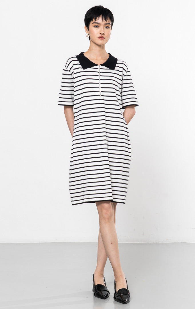 Audrey Dress White Striped
