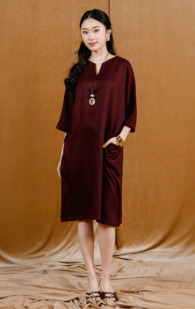 CNY Sonni Dress Maroon