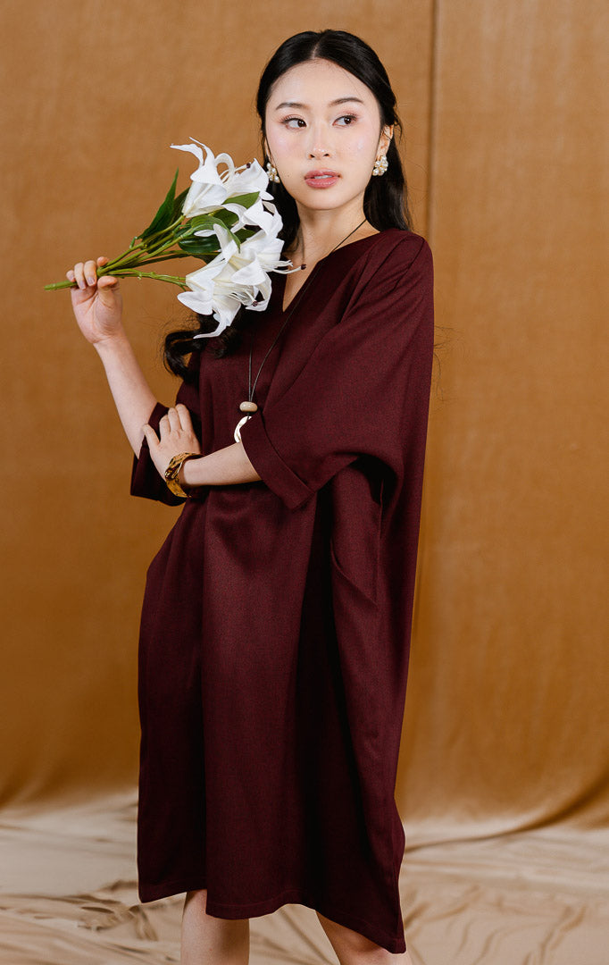 CNY Sonni Dress Maroon