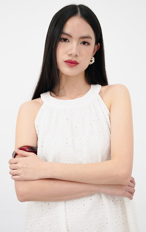 Clemence Dress White