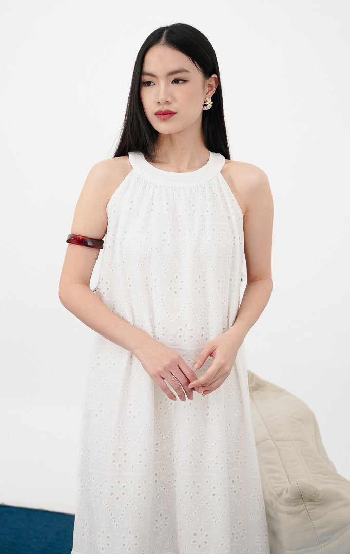 Clemence Dress White