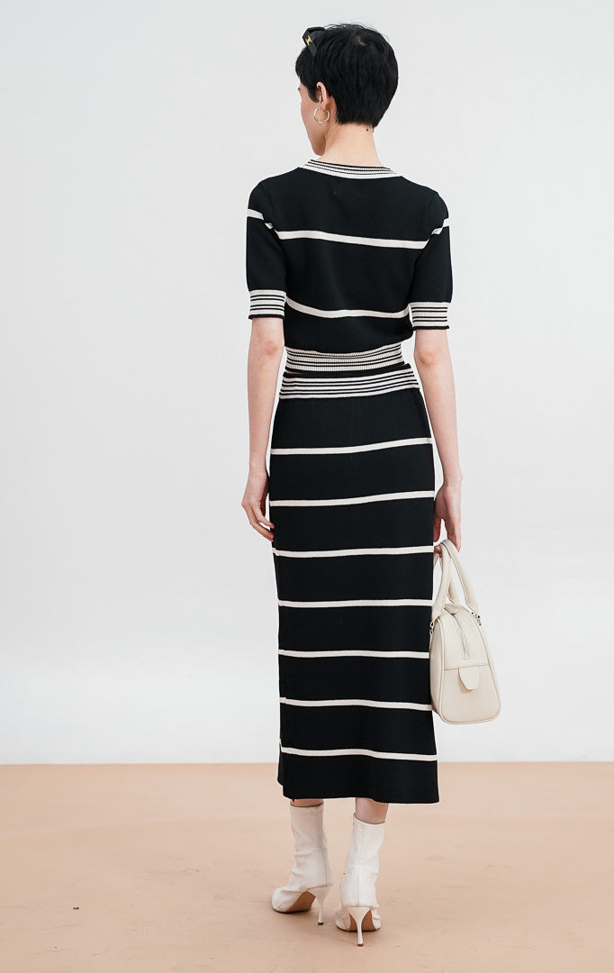 Esmeralda Knit Set Black Striped