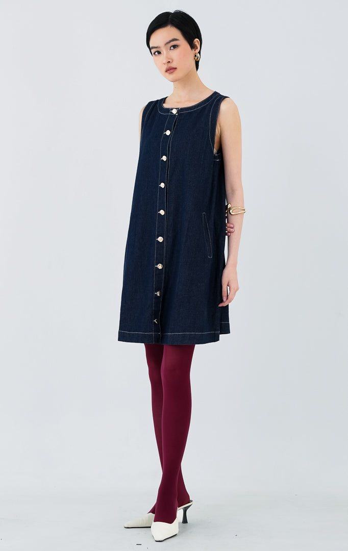 Zephyr Dress Dark Denim