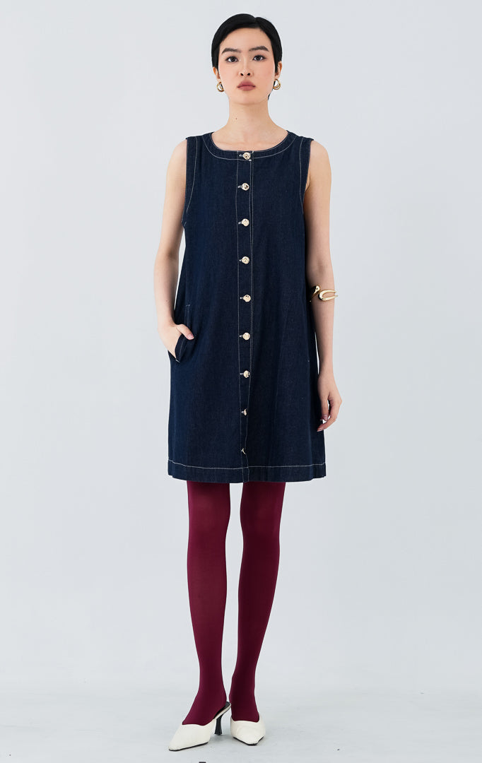 Zephyr Dress Dark Denim