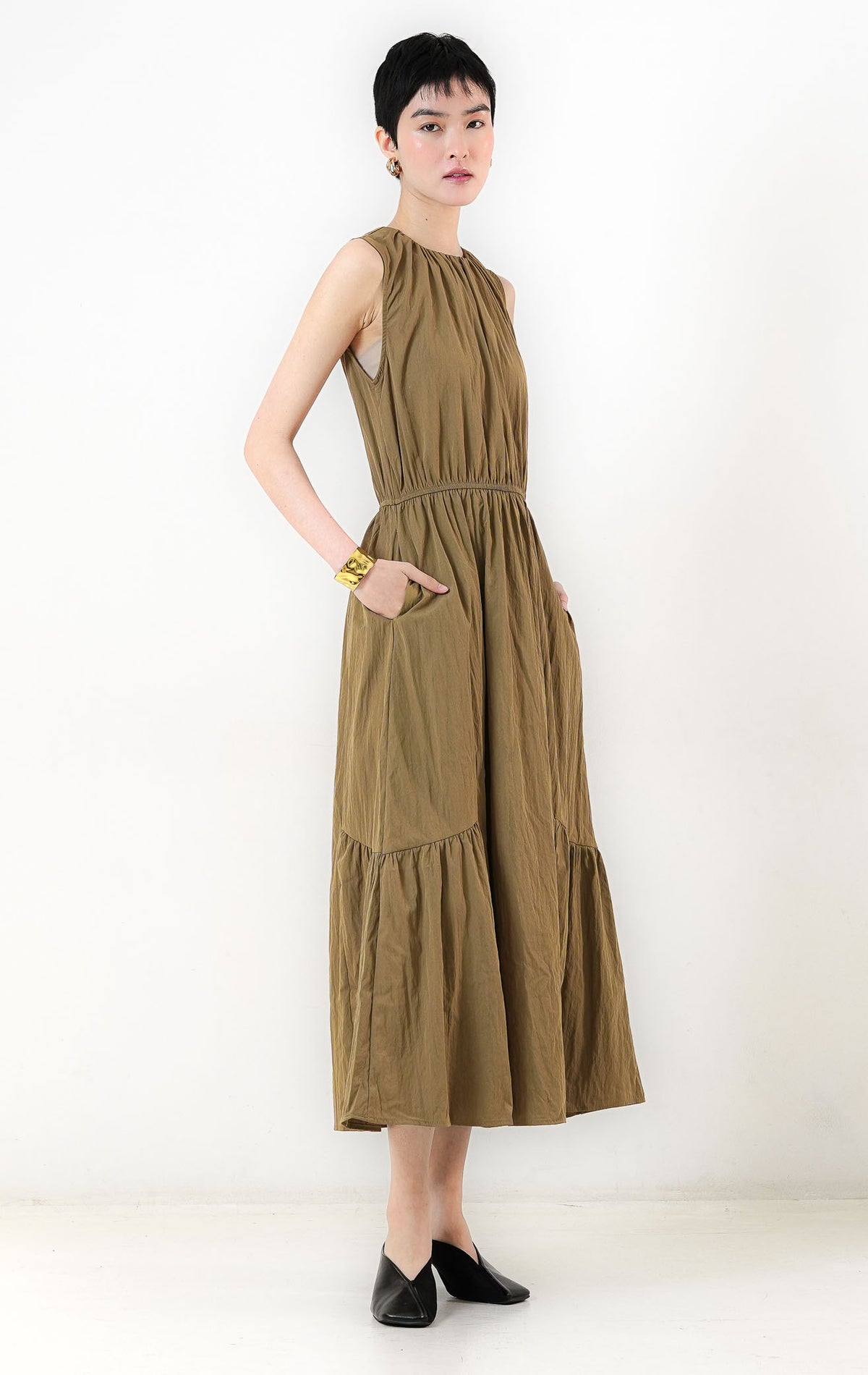 Persephone Dress  Light Brown